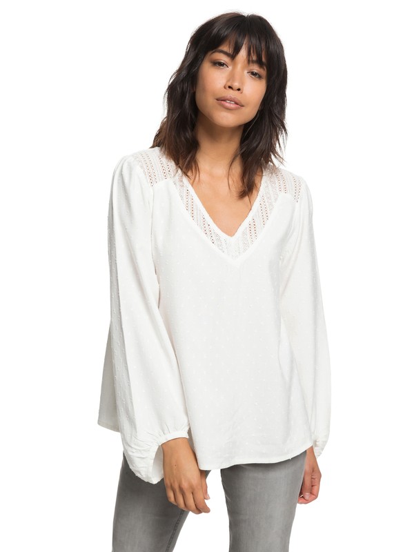 roxy, Lower East Life - Top a maniche lunghe da Donna, MARSHMALLOW (wbt0) 0 Lower East Life - Top a maniche lunghe da Donna White ERJWT03243 Roxy