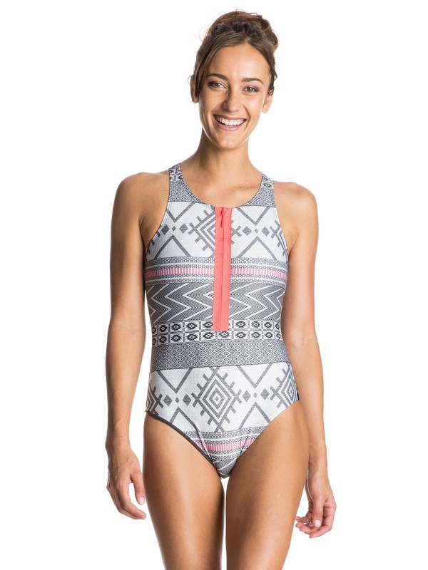 roxy, Sand To Sea One Piece Swimsuit, WINDY ROAD COMBO TRUE BLACK (kvj7) 0 Sand To Sea One Piece Swimsuit ERJX103037 Roxy