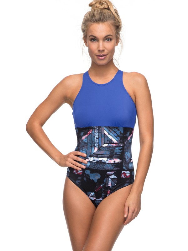 roxy, Keep It ROXY - One-Piece Swimsuit, ANTHRACITE BLUR PAINT (kvj6) 0 Keep It ROXY - One-Piece Swimsuit Black ERJX103082 Roxy