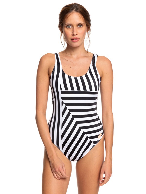 roxy, POP Surf - Maillot de bain une pièce pour Femme, TRUE BLACK VICTORIA STRIPES SW (xkkw) 0 POP Surf - Maillot de bain une pièce pour Femme Blanc ERJX103176 Roxy