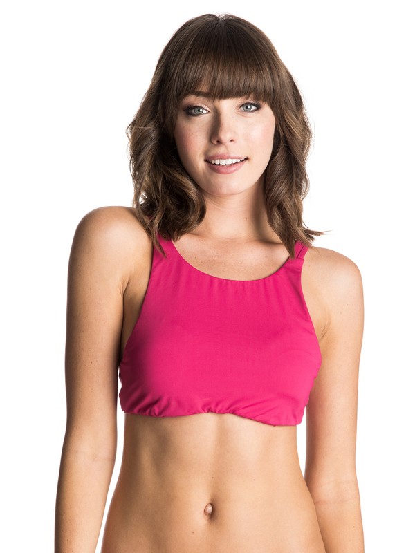 roxy, Sunset Paradise Halter Crop Bikini Top, CHERRY (mpb0) 0 Sunset Paradise Halter Crop Bikini Top ERJX303068 Roxy