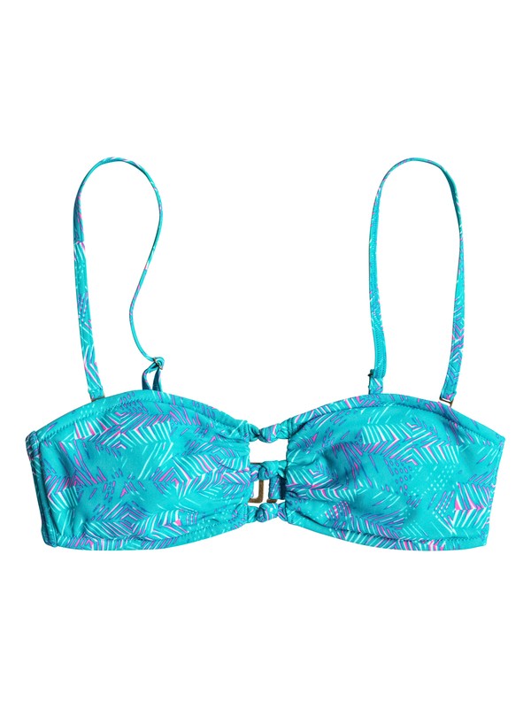 roxy, Dreamin’Florida Knotted Bandeau Bikini Top, JUNGLE ZIG ZAG COMBO DARK JADE (bny6) 0 Dreamin’Florida Knotted Bandeau Bikini Top ERJX303083 Roxy
