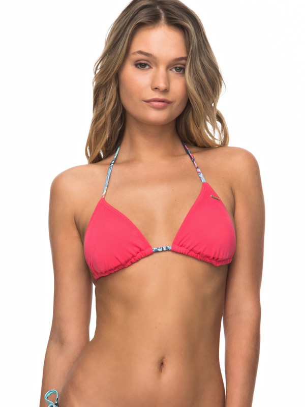 roxy, ROXY Essentials - Tiki Tri Bikini Top for Women, ROUGE RED (mlj0) 0 ROXY Essentials - Tiki Tri Bikini Top for Women Pink ERJX303513 Roxy