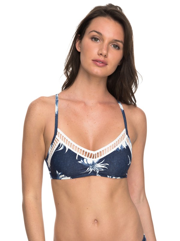 roxy, Hippy Hour Athletic Bikini Top, DRESS BLUE SWIM CADAQUES FLOWE (btk7) 0 Hippy Hour Athletic Bikini Top ERJX303548 Roxy