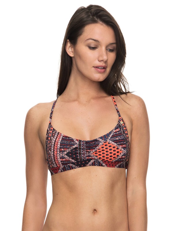roxy, Festival Bazar Athletic Tri Bikini Top, ANTHRACITE SPS 9071 (kvj6) 0 Festival Bazar Athletic Tri Bikini Top ERJX303553 Roxy