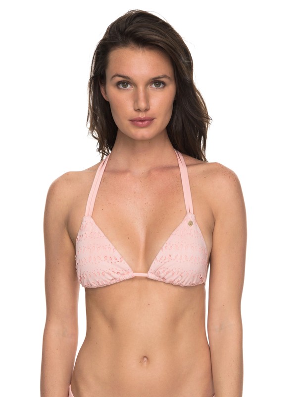 roxy, Festival Bazar Suede Tiki Tri Bikini Top, MELLOW ROSE (mgd0) 0 Festival Bazar Suede Tiki Tri Bikini Top ERJX303556 Roxy