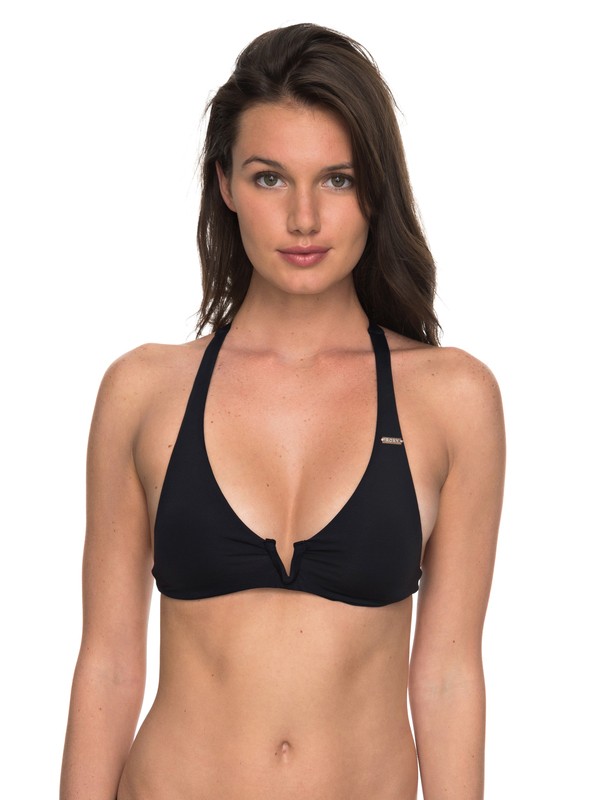 roxy, Softly Love Halter Bikini Top, ANTHRACITE (kvj0) 0 Softly Love Halter Bikini Top ERJX303571 Roxy
