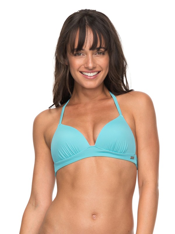 roxy, ROXY Essentials - Moulded Tri Bikini Top for Women, AQUARELLE (bzh0) 0 ROXY Essentials - Moulded Tri Bikini Top for Women Blue ERJX303612 Roxy