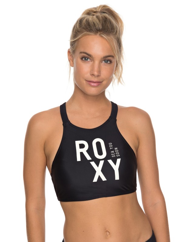 roxy, ROXY Fitness Bikini Top, ANTHRACITE (kvj0) 0 ROXY Fitness Bikini Top Black ERJX303623 Roxy