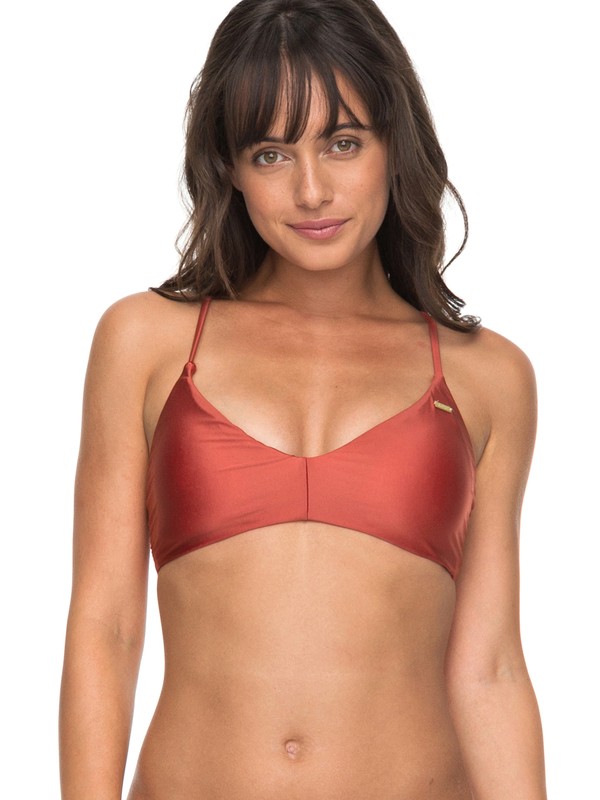 roxy, Softly Love Athletic Tri Bikini Top, TANDOORI SPICE (npq0) 0 Softly Love Athletic Tri Bikini Top Orange ERJX303644 Roxy