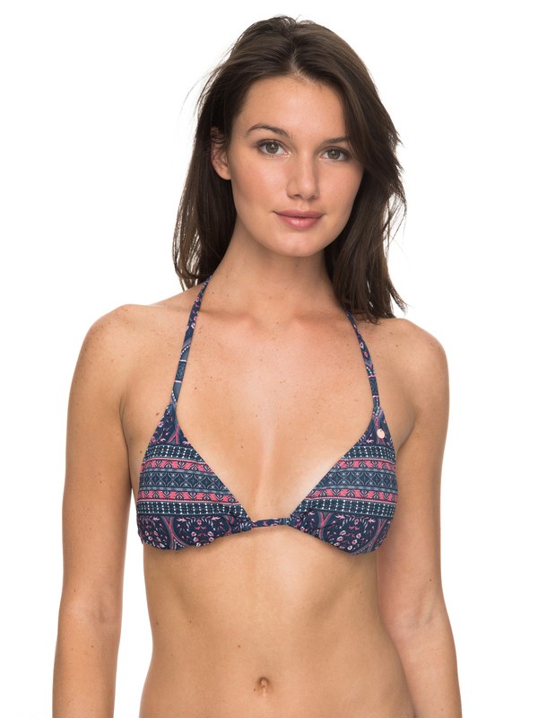 roxy, Sun, Surf And ROXY - Tiki Tri Bikini Top for Women, CHINA BLUE NEW MAIDEN SWIM (bnd5) 0 Sun, Surf And ROXY - Tiki Tri Bikini Top for Women Multicolor ERJX303659 Roxy
