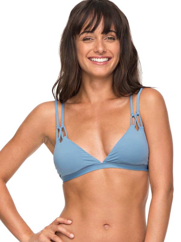 roxy, Softly Love Reversible Fixed Tri Bikini Top, BLUE SHADOW (bkq0) 0 Softly Love Reversible Fixed Tri Bikini Top Blue ERJX303678 Roxy