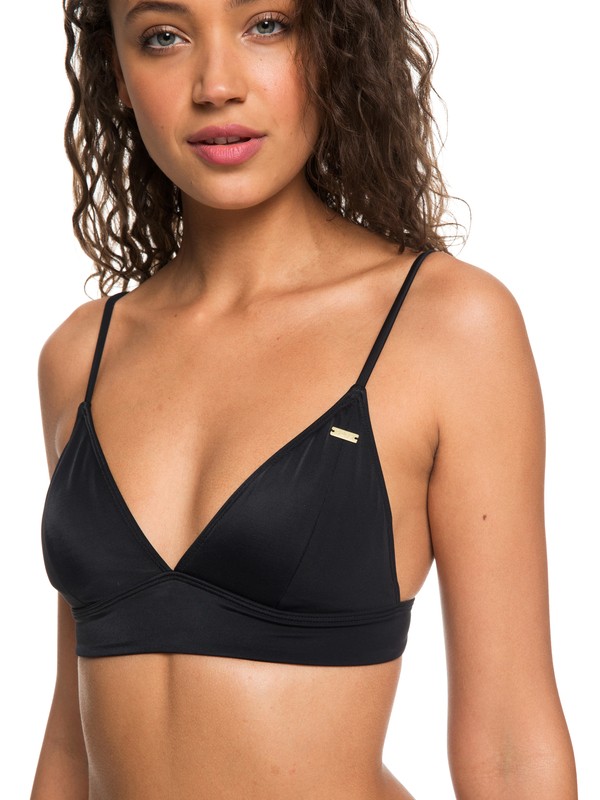 roxy, Beach Basic Fixed Triangle Bikini Top, TRUE BLACK (kvj0) 0 Beach Basic Fixed Triangle Bikini Top Black ERJX303717 Roxy