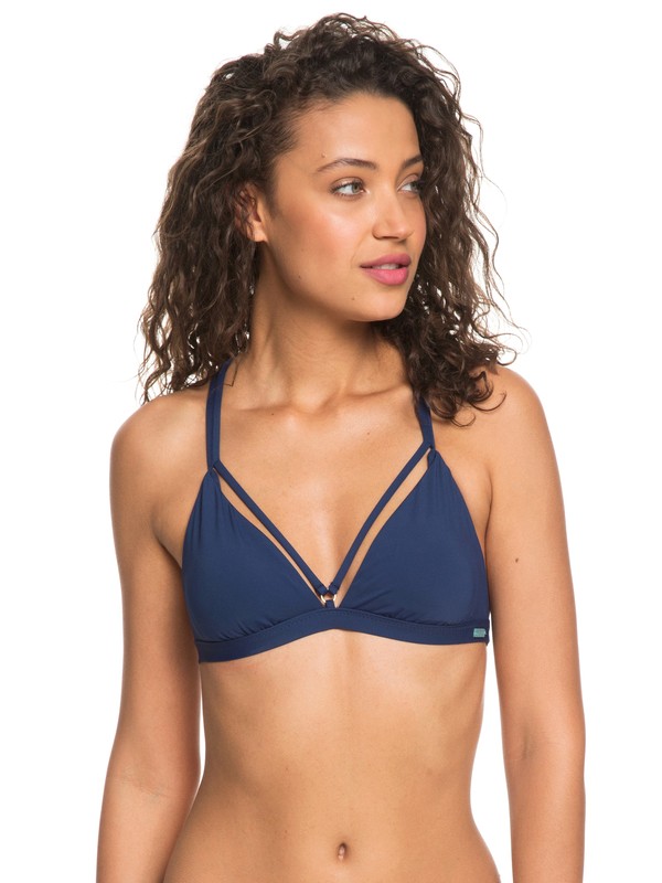 roxy, Softly Love Fixed Triangle Bikini Top, MEDIEVAL BLUE (bte0) 0 Softly Love Fixed Triangle Bikini Top Blue ERJX303722 Roxy
