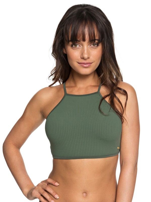 roxy, Parte Superior de Bikini Tank Corto Goldy Sandy, THYME (cqy0) 0 Parte Superior de Bikini Tank Corto Goldy Sandy Marrón ERJX303733 Roxy