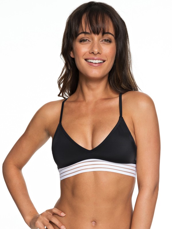 roxy, ROXY Fitness Athletic Tri Bikini Top, TRUE BLACK (kvj0) 0 ROXY Fitness Athletic Tri Bikini Top Black ERJX303748 Roxy