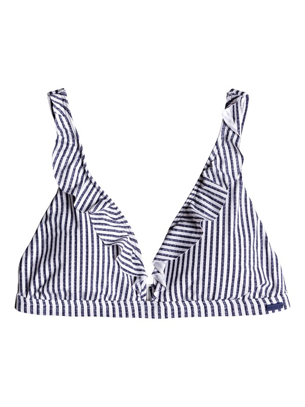 roxy, Softly Love Elongated Triangle Bikini Top, MED BLUE CORNFIELD STRIPE S (bte6) 0 Softly Love Elongated Triangle Bikini Top Blue ERJX303794 Roxy