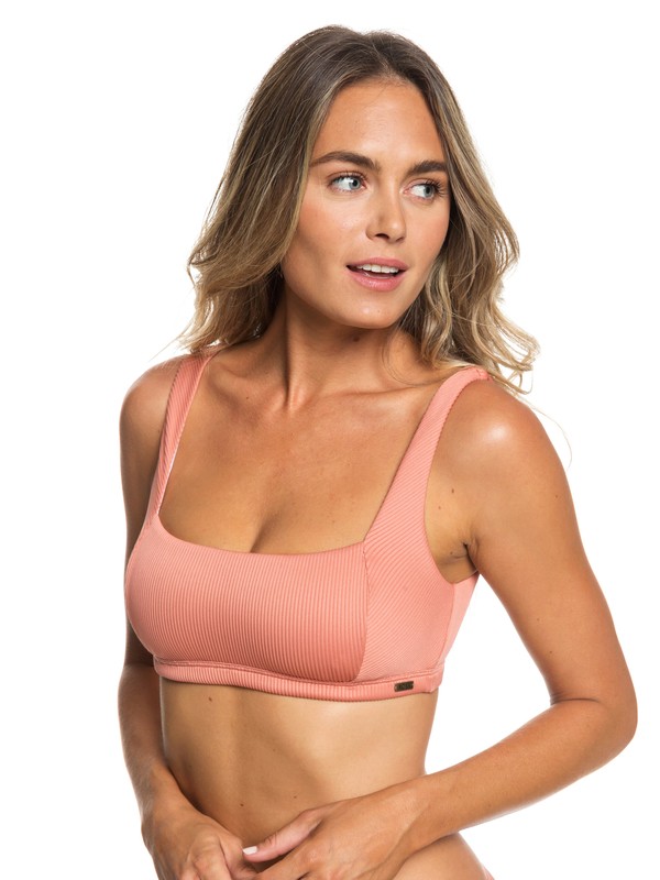 roxy, Uluwatu Waves Athletic Bra Bikini Top, DESERT SAND (mkt0) 0 Uluwatu Waves Athletic Bra Bikini Top Pink ERJX303802 Roxy