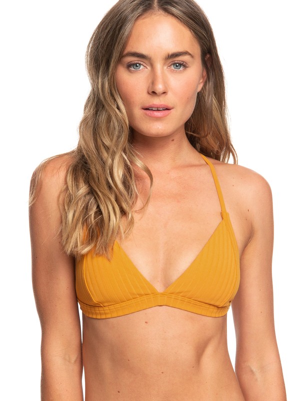roxy, Color My Life Fixed Triangle Bikini Top, INCA GOLD (nmy0) 0 Color My Life Fixed Triangle Bikini Top Orange ERJX303857 Roxy