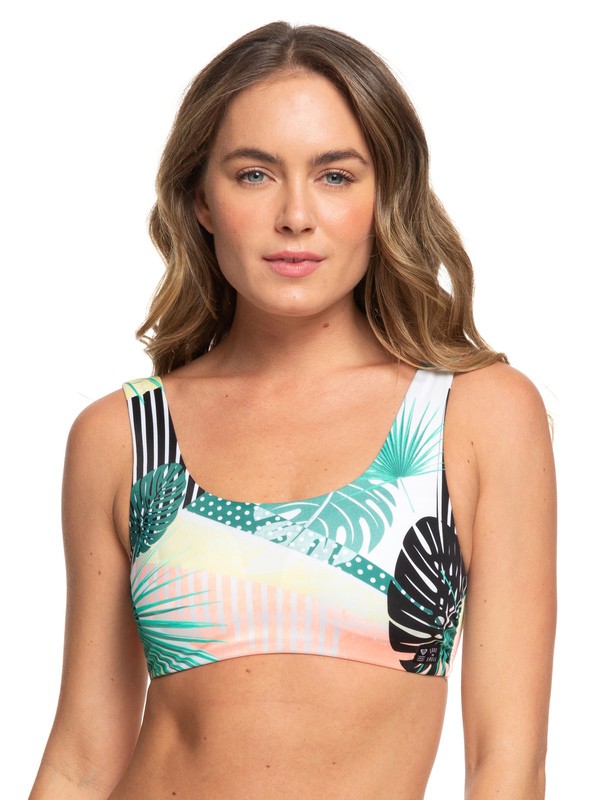roxy, POP Surf Bra Bikini Top, TBLACK CRAZY VICTORIA POPSURF (xkwy) 0 POP Surf Bra Bikini Top Multicolor ERJX303875 Roxy