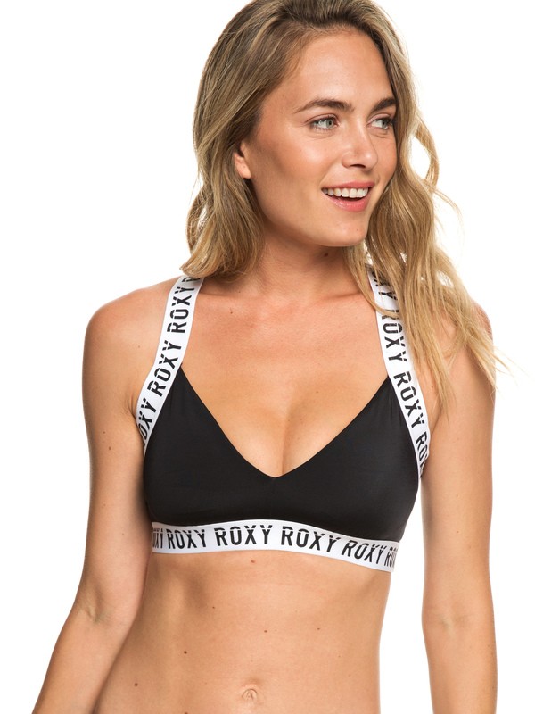 roxy, ROXY Fitness Athletic Triangle Bikini Top, TRUE BLACK (kvj0) 0 ROXY Fitness Athletic Triangle Bikini Top Black ERJX303884 Roxy