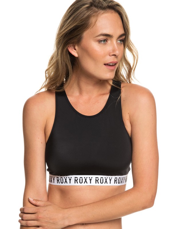 roxy, ROXY Fitness - Haut de bikini crop-top pour Femme, TRUE BLACK (kvj0) 0 ROXY Fitness - Haut de bikini crop-top pour Femme Noir ERJX303885 Roxy