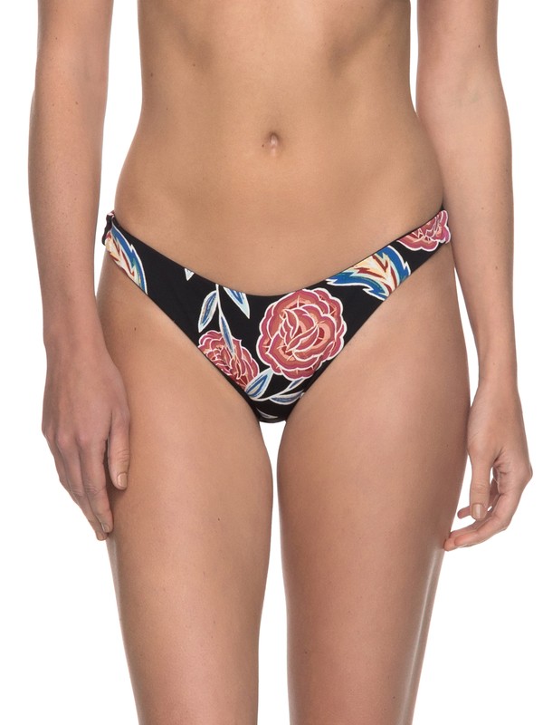 roxy, Softly Love Reversible Brasilian Bikini Bottoms, ANTHRACITE MEXICAN ROSES (kvj7) 0 Softly Love Reversible Brasilian Bikini Bottoms ERJX403506 Roxy