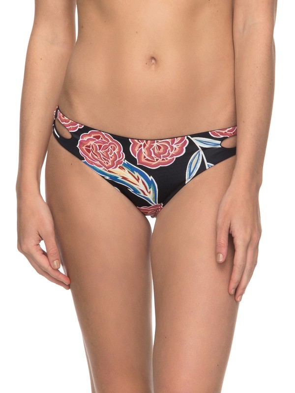 roxy, Softly Love Reversible Scooter Bikini Bottoms, ANTHRACITE MEXICAN ROSES (kvj7) 0 Softly Love Reversible Scooter Bikini Bottoms ERJX403508 Roxy