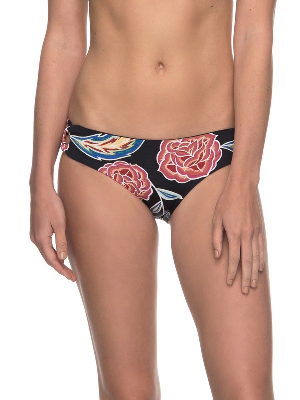 roxy, Softly Love - Reversible 70's Lace-Up Bikini Bottoms, ANTHRACITE MEXICAN ROSES (kvj7) 0 Softly Love - Reversible 70's Lace-Up Bikini Bottoms ERJX403511 Roxy