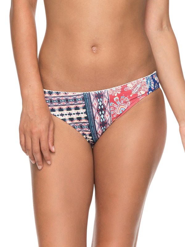 roxy, Bohemian Vibes Scooter Bikini Bottoms, MARSHMALLOW SWIM VERTICAL FLOW (xwbr) 0 Bohemian Vibes Scooter Bikini Bottoms White ERJX403583 Roxy