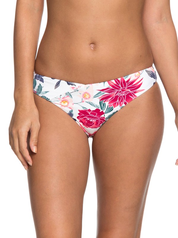 roxy, Urban Waves Moderate Bikini Bottoms, BRIGHT WHITE TALLOWS (wbb8) 0 Urban Waves Moderate Bikini Bottoms White ERJX403620 Roxy