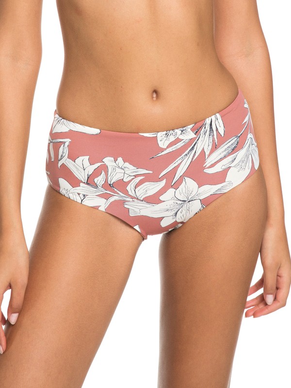roxy, Softly Love - Wendbares Bikiniunterteil mit mittelhoher Taille für Frauen, WITHERED ROSE LILY HOUSE (mmg6) 0 Softly Love - Wendbares Bikiniunterteil mit mittelhoher Taille für Frauen Rosa ERJX403628 Roxy