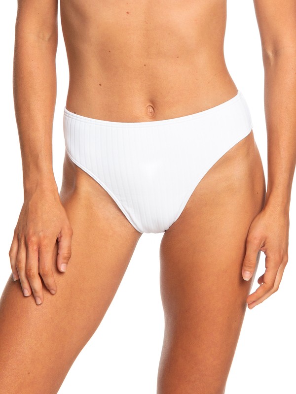 roxy, Color My Life High Leg Bikini Bottoms, BRIGHT WHITE (wbb0) 0 Color My Life High Leg Bikini Bottoms White ERJX403698 Roxy