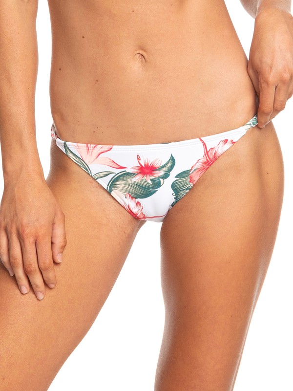 roxy, Dreaming Day Moderate Bikini Bottoms, BRIGHT WHITE TROPICAL LOVE SML (wbb6) 0 Dreaming Day Moderate Bikini Bottoms White ERJX403706 Roxy