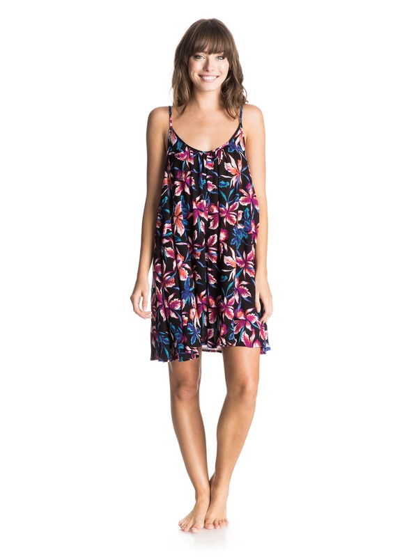 roxy, Windy Fly Away Printed Cover Up, TRUE BLACK MAUI LIGHTS (kvj6) 0 Windy Fly Away Printed Cover Up ERJX603020 Roxy