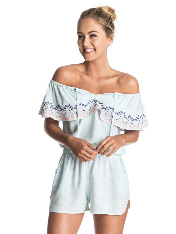 Delicate Touch - Beach Romper ERJX603071 0 Delicate Touch Cold Shoulder Romper Cover Up ERJX603071 Roxy