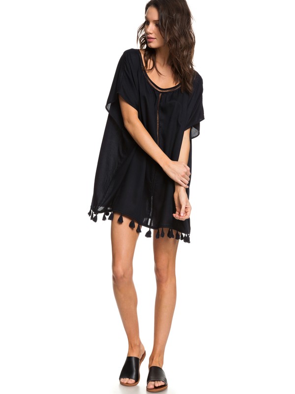 roxy, Poncho Sleeveless Beach Dress, TRUE BLACK (kvj0) 0 Poncho Sleeveless Beach Dress Black ERJX603135 Roxy