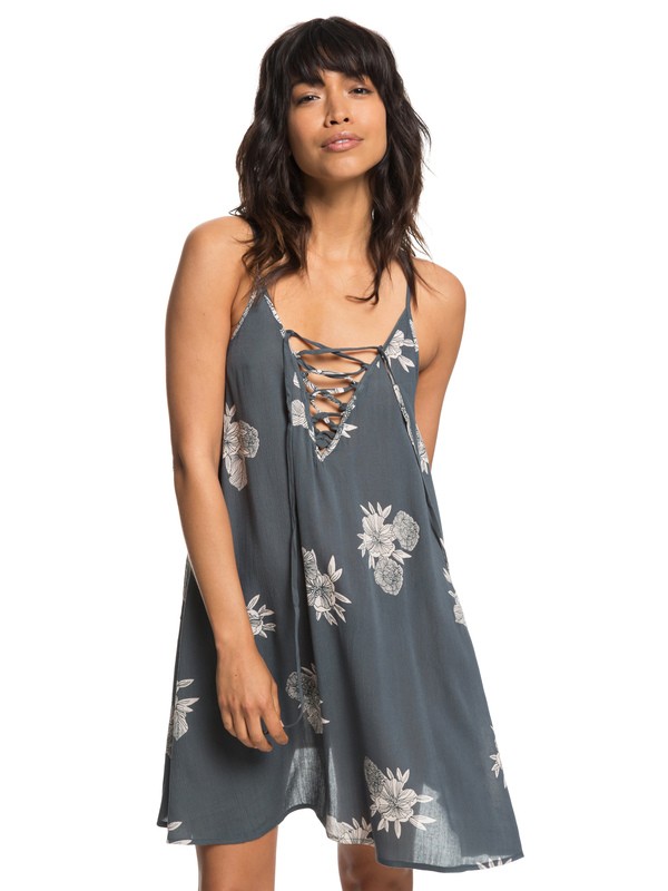 roxy, Softly Love - Robe de plage à bretelles pour Femme, TURBULENCE ROSE AND PEARLS (kym7) 0 Softly Love - Robe de plage à bretelles pour Femme Noir ERJX603138 Roxy