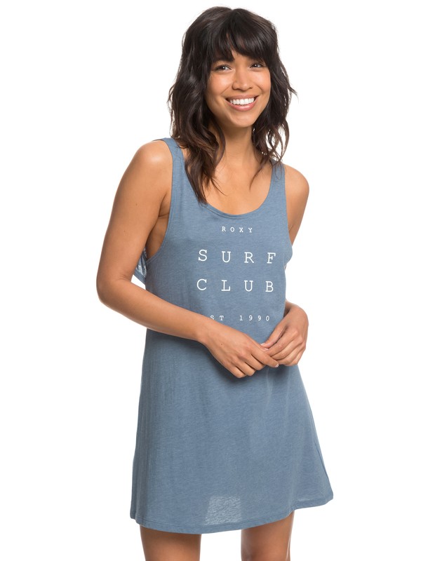roxy, Travel To Live - Robe de plage sans manches pour Femme, BLUE MIRAGE HEATHER (bmkh) 0 Travel To Live - Robe de plage sans manches pour Femme Bleu ERJX603141 Roxy