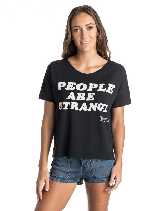 roxy, ROXY Band Collab People Are Strange Tee, TRUE BLACK (kvj0) 0 ROXY Band Collab People Are Strange Tee ERJZT03324 Roxy