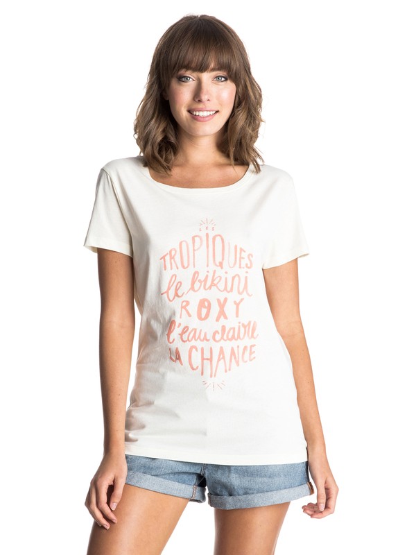 roxy, Basic Crew Tropique Tee, SAND PIPER (wcd0) 0 Basic Crew Tropique Tee ERJZT03353 Roxy