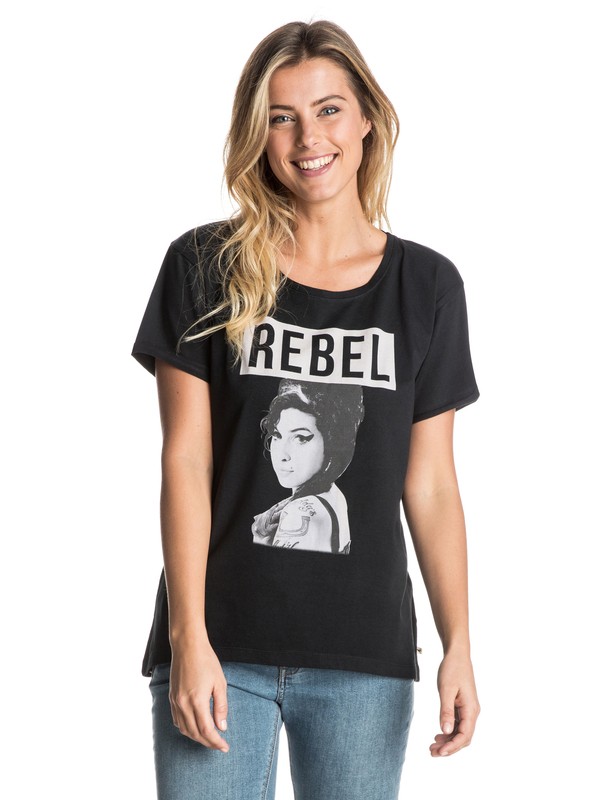 roxy, ROXY Band Collab Amy Rebel Tee, TRUE BLACK (kvj0) 0 ROXY Band Collab Amy Rebel Tee ERJZT03743 Roxy