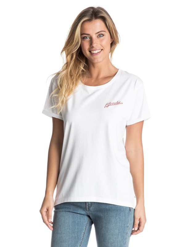 roxy, ROXY Band Collab Blondie Tee, WHITE (wbb0) 0 ROXY Band Collab Blondie Tee ERJZT03748 Roxy