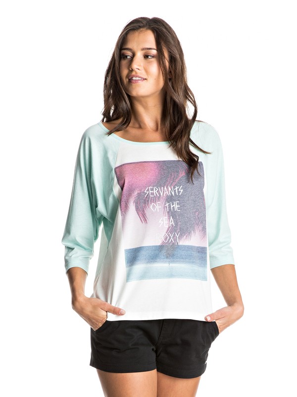 SURFER DUDE SERVANTS OF THE SE ERJZT03934 0 Surfer Dude Servants Of The Sea - 3/4 Sleeve T-Shirt ERJZT03934 Roxy