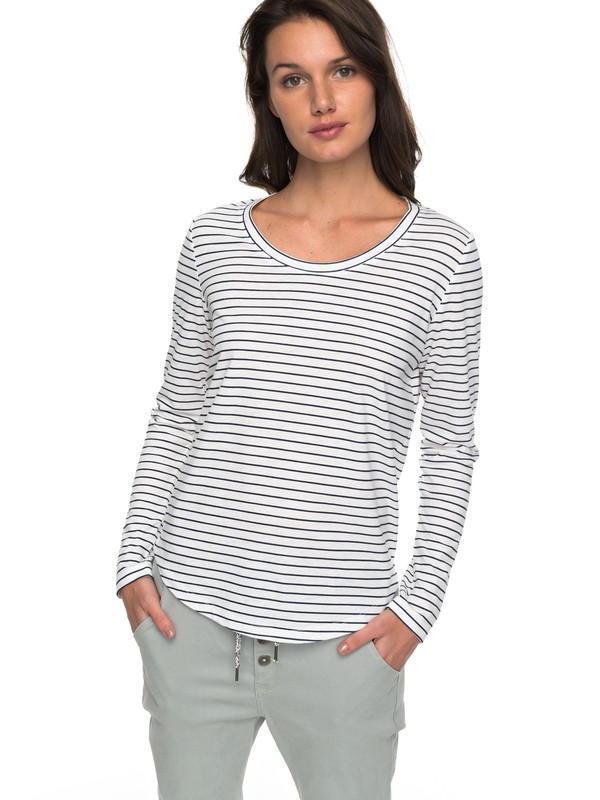 roxy, Just Simple Stripe - T shirt manches longues pour Femme, DRESS BLUE JUST SIMPLE STRIPE (btk3) 0 Just Simple Stripe - T shirt manches longues pour Femme Bleu ERJZT04014 Roxy