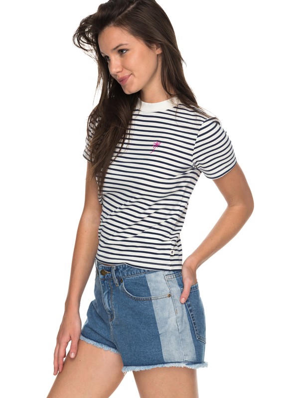 roxy, Volcano Sense Palmito Ringer Tee, MARSHMALLOW CLASSIC STRIPE VOL (wbt5) 0 Volcano Sense Palmito Ringer Tee ERJZT04137 Roxy