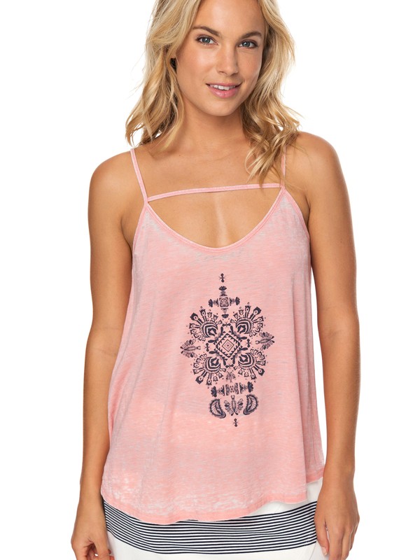 roxy, Once Again Strappy Tank, LOBSTER BISQUE (mhh0) 0 Once Again Strappy Tank Pink ERJZT04275 Roxy