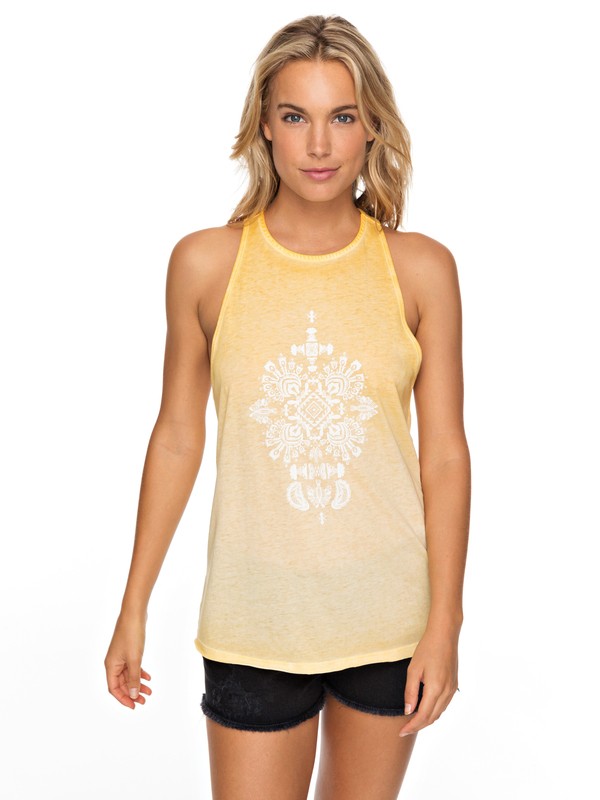 roxy, Midnight Sky Tank Top, BUFF YELLOW (ygf0) 0 Midnight Sky Tank Top Yellow ERJZT04280 Roxy
