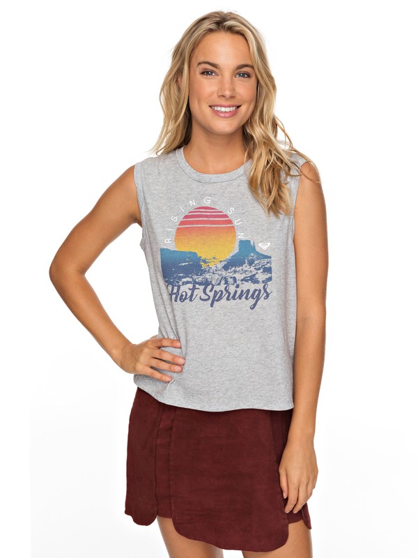 roxy, Night Trouble Muscle Tee, sgrh (sgrh) 0 Night Trouble Muscle Tee Grey ERJZT04282 Roxy