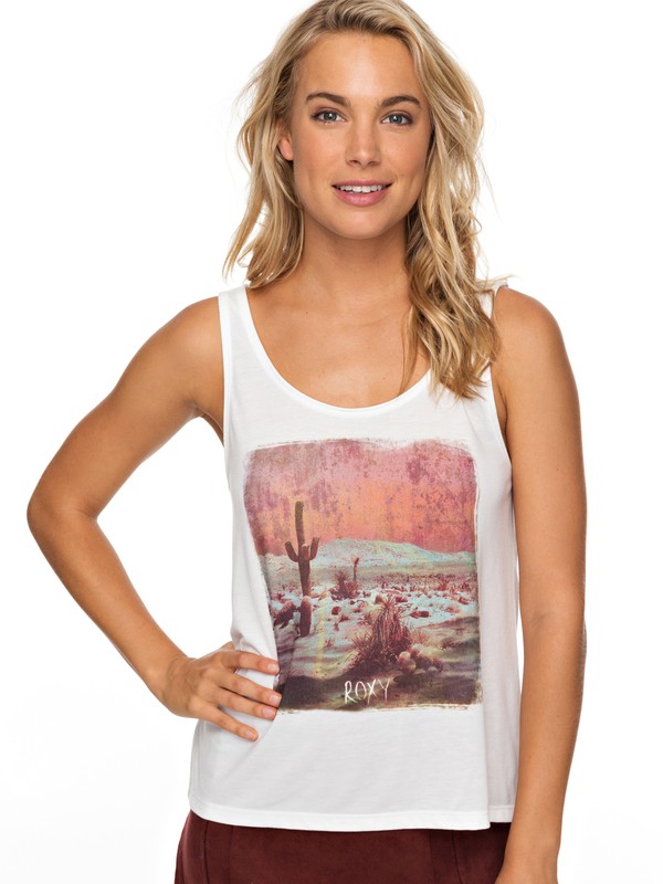 roxy, Sweet Sun Desert Rose Tank, wbt0 (wbt0) 0 Sweet Sun Desert Rose Tank White ERJZT04303 Roxy